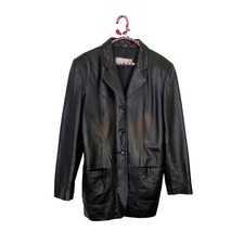 Vintage Valerie Stevens Black New Zealand Lambskin Leather Classic Jacket Sz 14