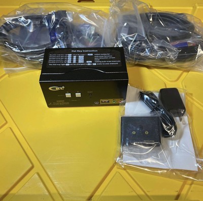 CKL 2 Port HDMI KVM Switch Triple Monitor with Audio, Microphone, USB CKL-923HUA