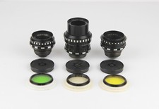 Lens Vintage Soviet Set 3 pcs Black Magic Tair-41 Vega-7 Mir-11m Kiev-16U BMPCC