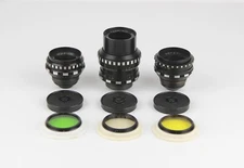 Lens Vintage Soviet  Set 3 pcs Black Magic Tair-41 Vega-7 Mir-11m Kiev-16U BMPCC