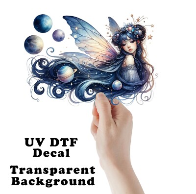 Celestial Planet Fairy UV DTF Transparent Sticker / Decal