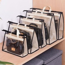 Womens Storage Bag Purse Handbag Dust Cover Clear Organizer Craft-Protector