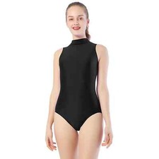 Women's Sleeveless Ballet Dance Gymnastics HIigh Neck Jumpsuit Stage Costumes