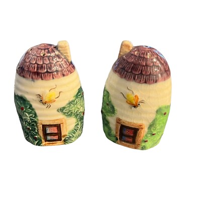 Pair Beehive Salt & Pepper Shakers Japan 