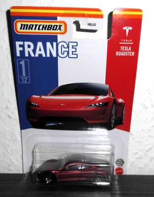 Tesla Roadster - rot metallic - Matchbox 2021 - France Nr. 1 von 12 - neu in OVP