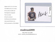 Paul MacLean Winnipeg Jets AUTOGRAPH AUTO SIGNED INDEX HOCKEY CARD 100% COA