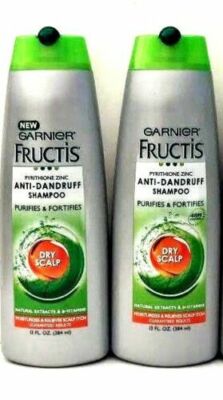 2 x Garnier Fructis Anti-Dandruff Shampoo Dry Scalp 13 oz. 