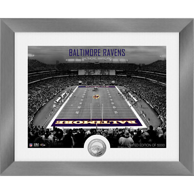 NFL Highland Mint Baltimore Ravens Art Deco Stadium Silver Coin Bild 40x33cm