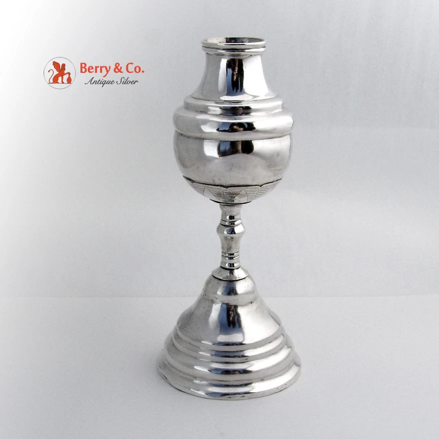 Taza Mate Española Colonial Plata 1750 Grabada Foto 2 de 3