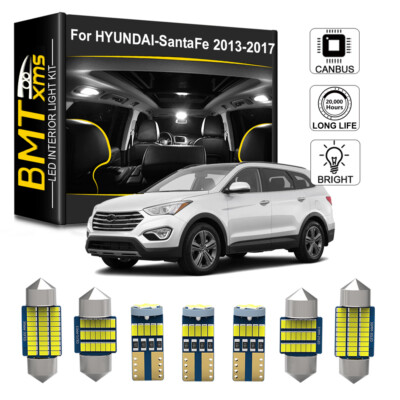 12pcs White LED Interior Dome Light Kit For 2013-2017 2018 Hyundai Santa Fe