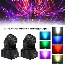 2X 7 x10W Moving Head Stage Light 70W 7 LED RGBW DMX DJ Stage Party Lighting R1