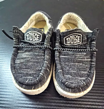 Hey Dude Wally Toddler Stretch Slip-On Casual Shoes Black/White US K7 EU 23