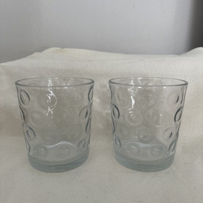 Pasabahce Mirage Double Old Fashioned Set Of 2 Clear Dot Optic Circle Tumblers