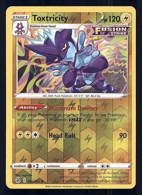 TOXTRICITY 108/264 HOLO RARE FUSION STRIKE POKEMON REVERSE HOLO LIGHTLY PLAYED