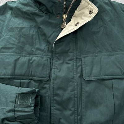 Marks And Spencer Coat Mens M Green Parka Lined Insulated Full Zip Pockets