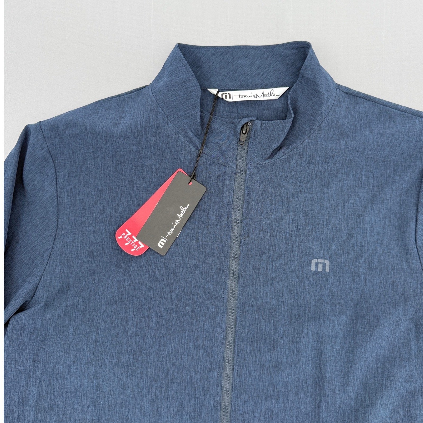 TravisMathew Road Soda Mens Medium Blue Full Zip Performance Jacket LOGO NWT image 3