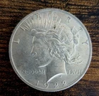 1922 Peace Silver Dollar AU