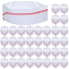 Tbestmax 40 PCS Disposable Soda Jerk Paper Cap, Chef 7 1/8-7 3/8, 40pcs-red