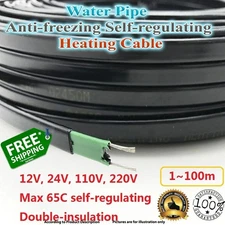 Heating Cable Water Pipe Anti-freeze Frost Protection Self Regulating 12-220V