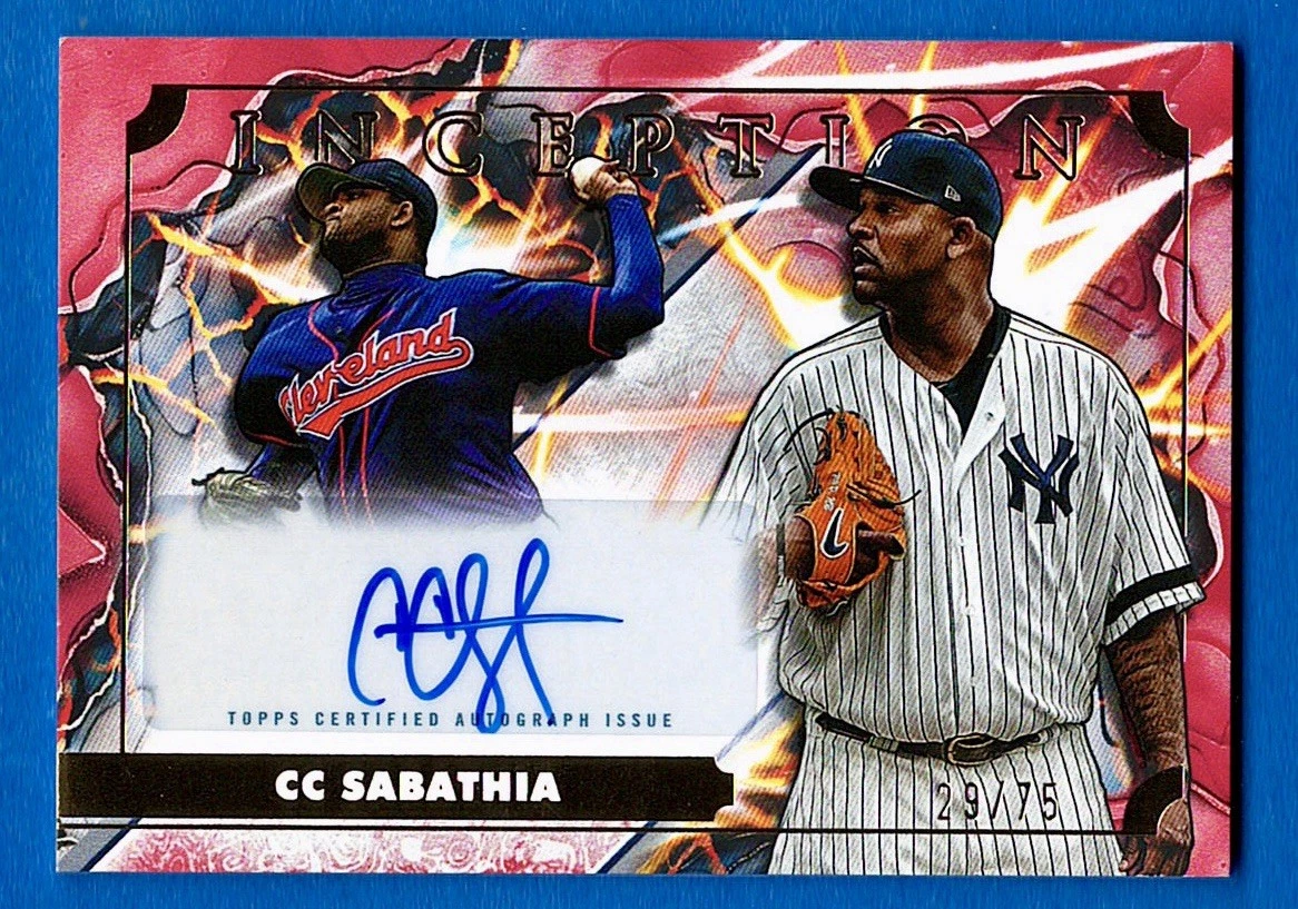 Topps CC Sabathia Baseball New York Yankees Autographed Sports 