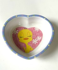 Vintage 2000 Looney Tunes Tweety Bird Child s Heart Bowl Zak Designs Melamine
