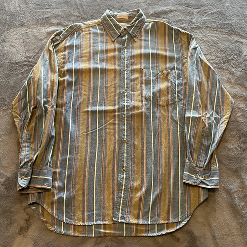 Vintage 90s Vertical Stripes Button Up Shirt Men’s Medium Western Style Hipster - Image 1