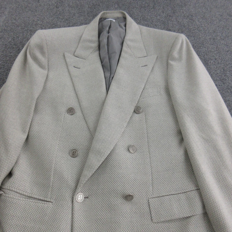 Blazer Brioni Para Hombre Gris Doble Pecho Lana Cachemira Hecho en Italia Chaqueta Foto 2 de 4