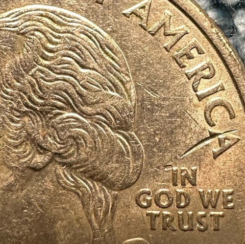 Struck thru wire on a Denver coin is rare,2002D-Ohio State Quarter auction - Picture 4 of 22