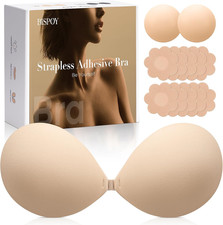 Invisible Strapless Sticky Bra for Women, Ultra Adhesive Push Up Silicone Bra, R