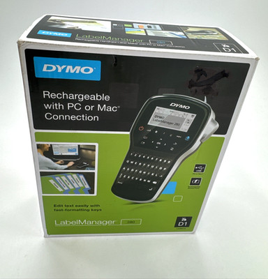 Dymo LabelManager 280 HandHeld Rechargable Label Maker PC Mac Connect NEW SEALED