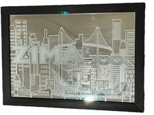 Zima XXX Etched Glass Wall Sign 2004 Coors Brewing Bar Pub Promo 25x17 Framed