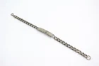 Sterling Silver Bracelet Vintage Identity Panel Bolt Ring Flat Curb Gents (31g)