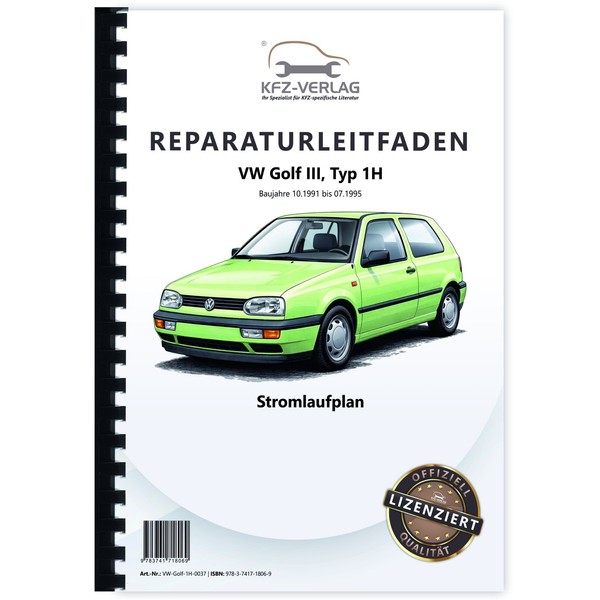 VW Golf 3 Typ 1H 1991-1995 Schaltplan Stromlaufplan Verkabelung Elektrik PläNe-image
