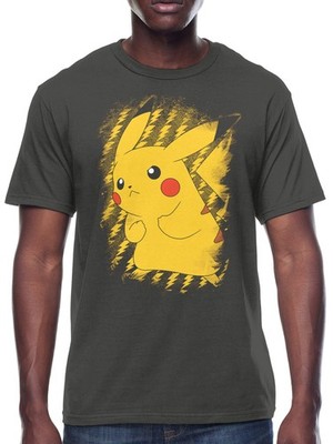 Pokemon Pikachu Brushy Men'S and Big Men'S Graphic T-Shirt