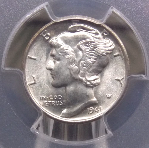 1941 "P" Mercury SILVER Dime 10c PCGS MS66 #761 Gem BU Uncirculated ECC&C, Inc.