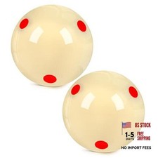 2 Pack AAA-Grade Pro-Cup Billiard Cue Ball or Billiard #8 Ball Red Dot