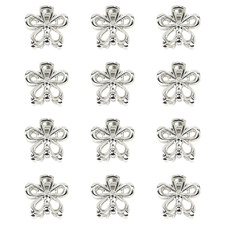 Hair Clips - 12PCS Cute Small Flower Barrettes and Mini Silver Metal Claw Clips
