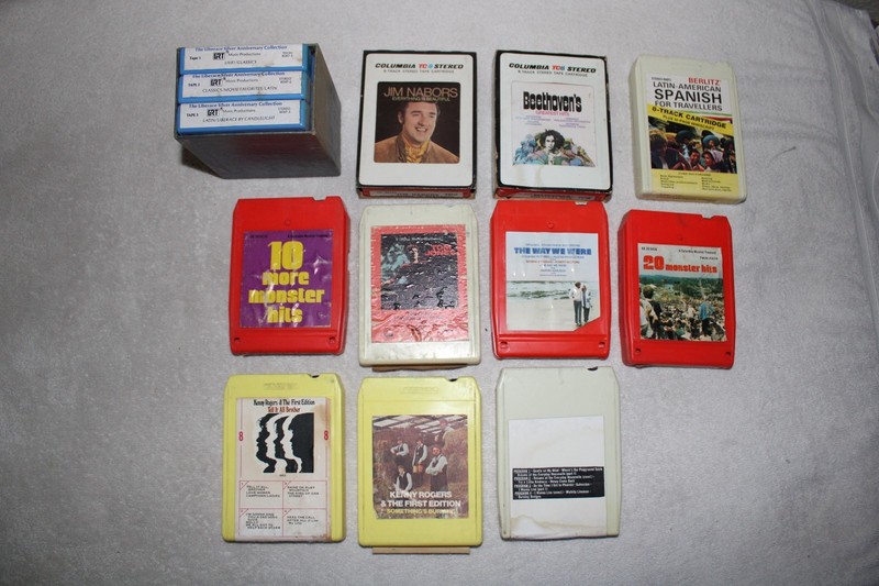 Vintage 8-Track Tapes TC8 Lot 13 Kenny Rogers Jim Nabors Tom Jones Liberace Set