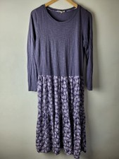 White Stuff Women Size 10 Purple Pattern Midi Dress Casual Smart Winter Party