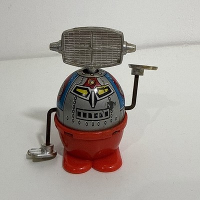 Vintage Yokota Aufziehspielzeug Mini Roboter Made In Hong Kong funktionstüchtig
