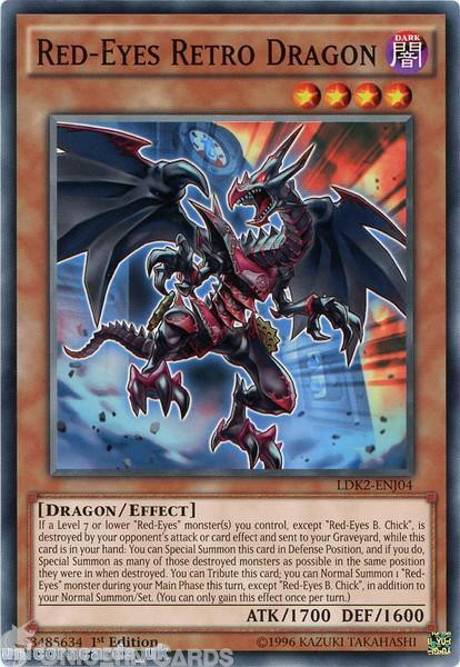 LDK2-ENJ04 Red-Eyes Retro Dragon 1st edition Mint YuGiOh Card