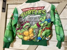 Vintage Chalkline TMNT USA Cartoon Teenage Mutant Ninja Turtles Silk Jacket 6-8