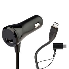 SET 2.1A Micro-USB Car Charger w/Extra USB  Micro-USB to USB-C Type-C Adapter