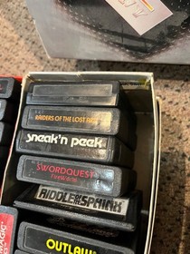 Vintage Atari 7800 System Console Lot Bundle W/ 45 Video Games & Orig. Box