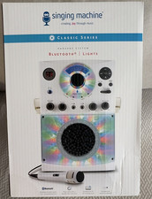 Singing Machine Karaoke System SML385BTW LED Disco Lights CDG/BT Microphone 385
