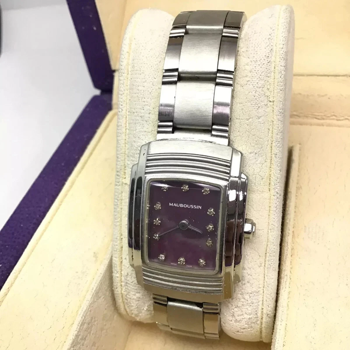MAUBOUSSIN Mini Carre Lady\'s Stainless Steel Diamond Mother Of Pearl Wrist Watch Ménilmontant Carré Women main image 4