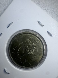 1999 20 Cent Bi-Metallic Coin Wide Date KM#1047 Multicolor Fineness .83