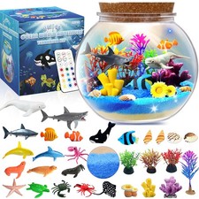 Ocean Light Up Terrarium Kit for - Night Light Ocean Gifts for Girls  Boys A...