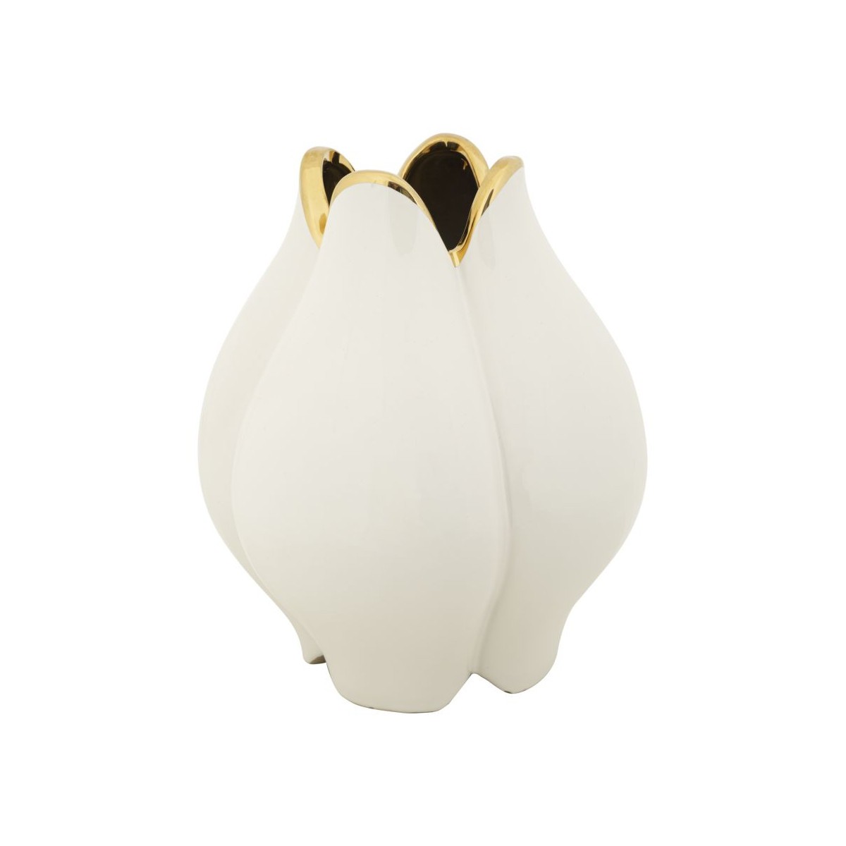 Vase en céramique Potter blanc de 27cm pour décoration de table