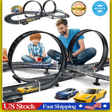 Slot Car Race Track Set Electric Powered Race Track Dual Racing Car Track Set
